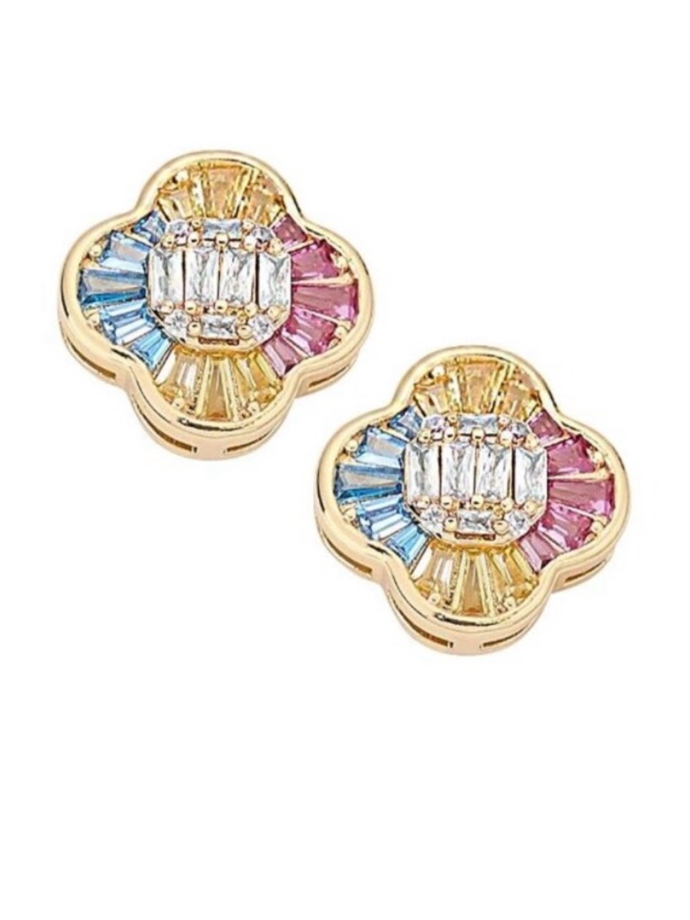 Park Lane Gold BONBON Rainbow Baguette Earrings